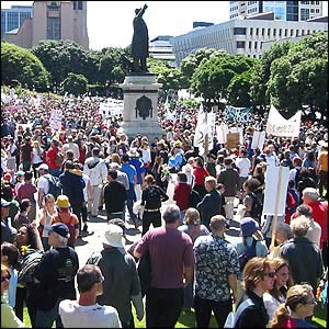 6000 in Wellington, more in Auckland, New Zealand