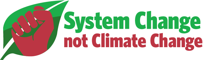 System Change Not Climate Change Logo